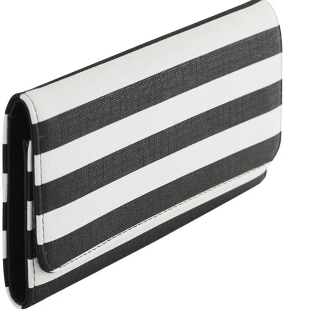 Kut From The Cloth Wallet Striped Slim Vegan Trifold Dust Bag New Sealed
